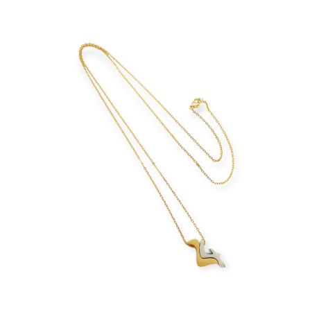 necklace steel gold long chain 241